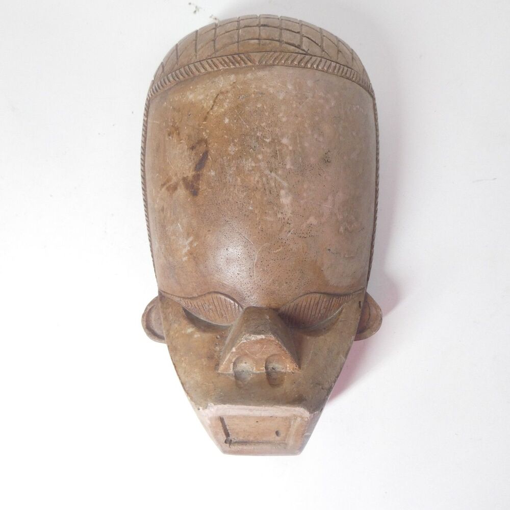 Wall Mask Mexico Vintage Heavy Indigenous Long Forehead